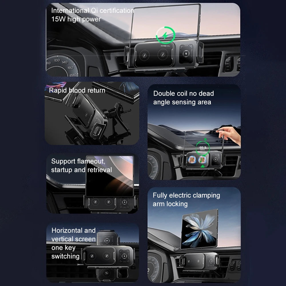 Suporte Celular Veicular - Carregador por Indução e Fixação 360° Automática