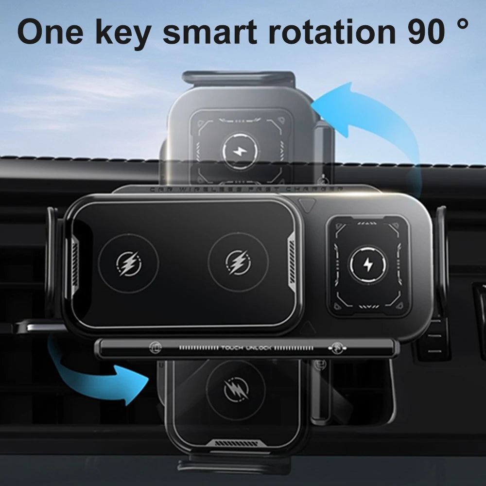 Suporte Celular Veicular - Carregador por Indução e Fixação 360° Automática