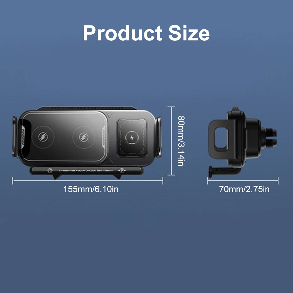 Suporte Celular Veicular - Carregador por Indução e Fixação 360° Automática