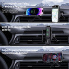 Suporte Celular Veicular - Carregador por Indução e Fixação 360° Automática