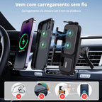 Suporte Celular Veicular - Carregador por Indução e Fixação 360° Automática