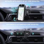 Suporte Celular Veicular - Carregador por Indução e Fixação 360° Automática