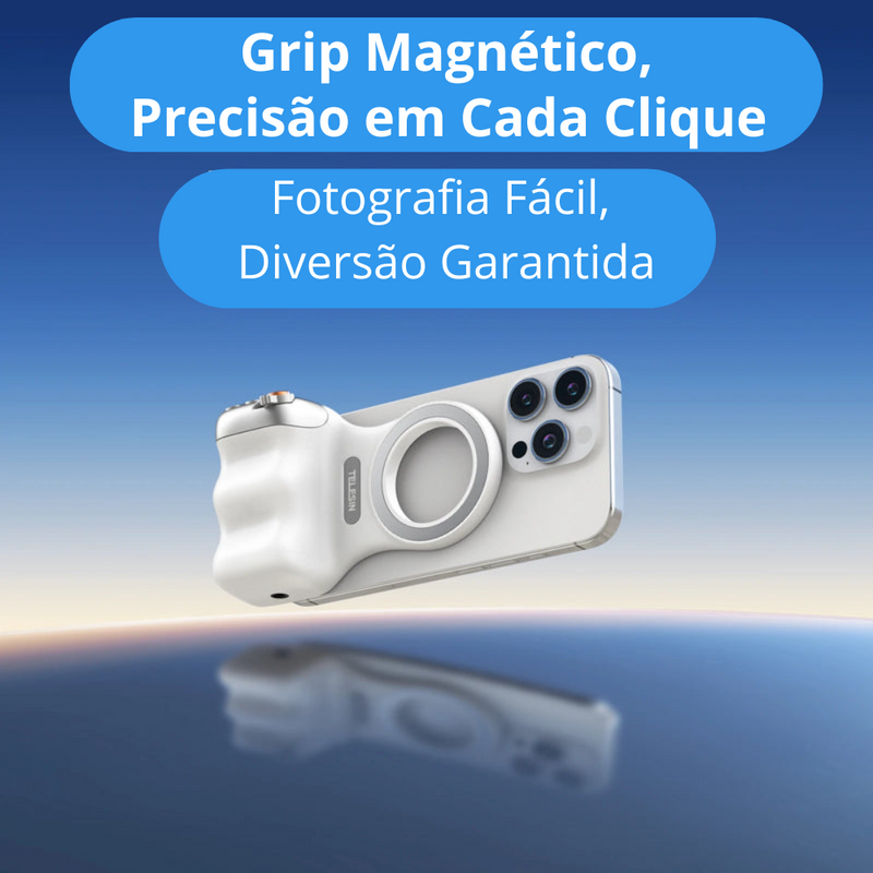 Grip Suporte Magnético Inteligente TELESIN P1-MP-10 para Fotos e Vídeos com Luz e Controle Remoto