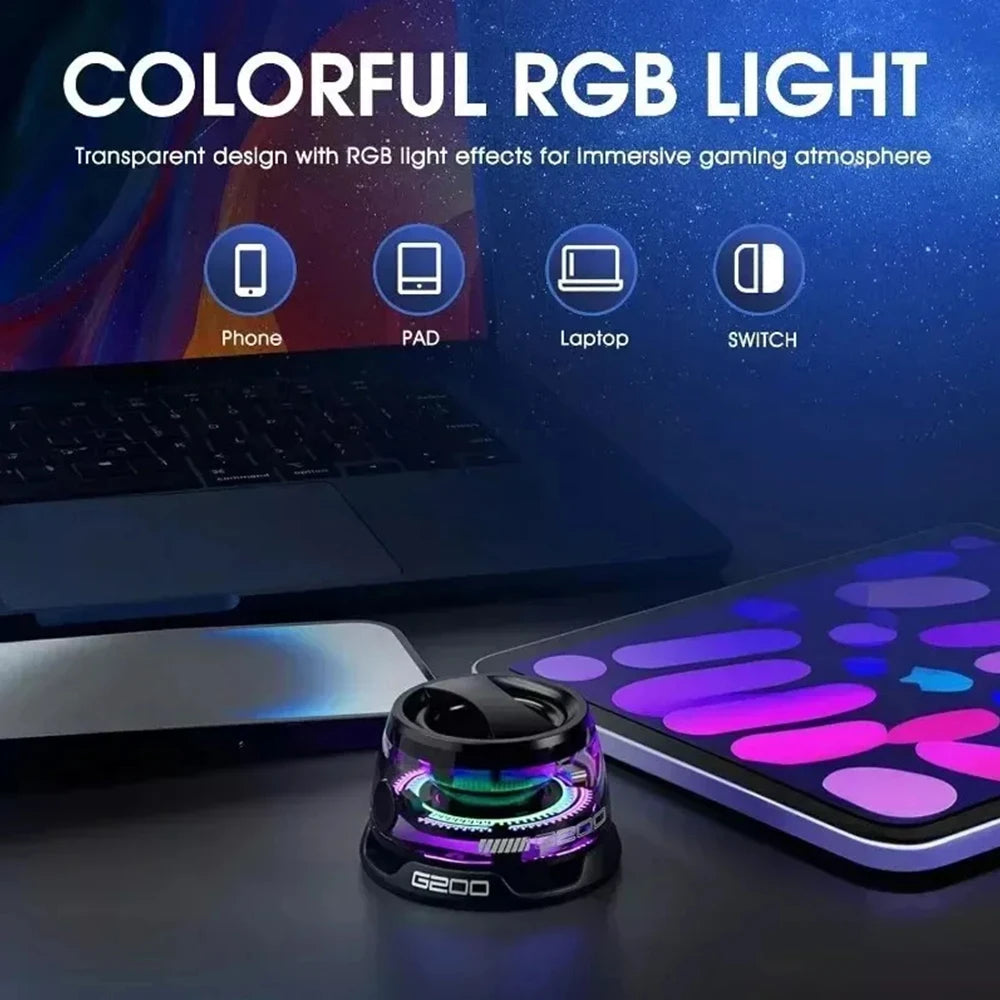 Caixa de Som Bluetooth Portátil G200 - Iluminação RGB e Fixação Magnética