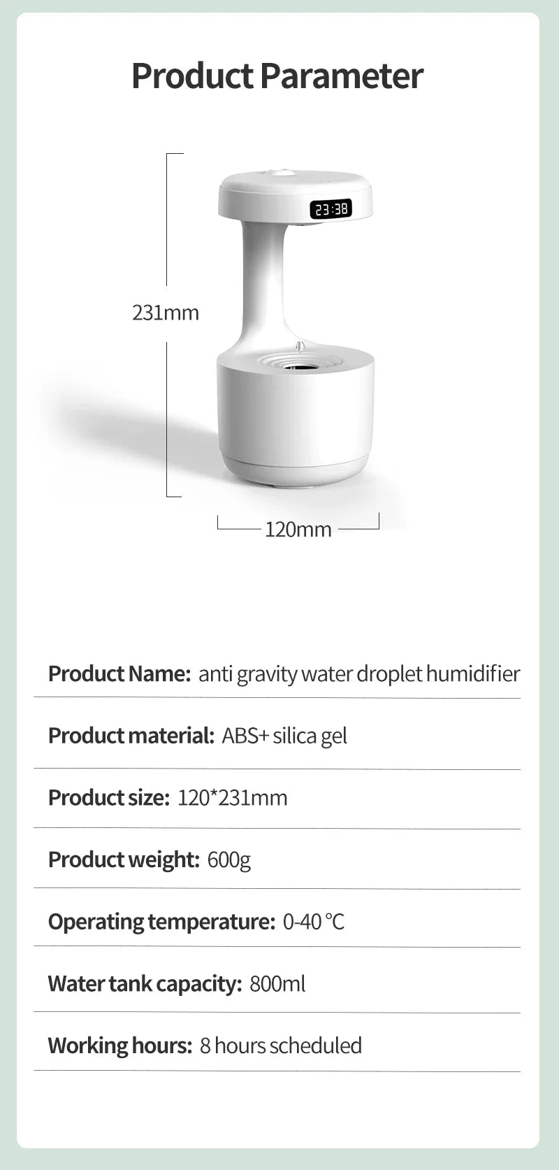 Umidificador de Ar com Cascata Antigravidade – Ar Saudável em Casa